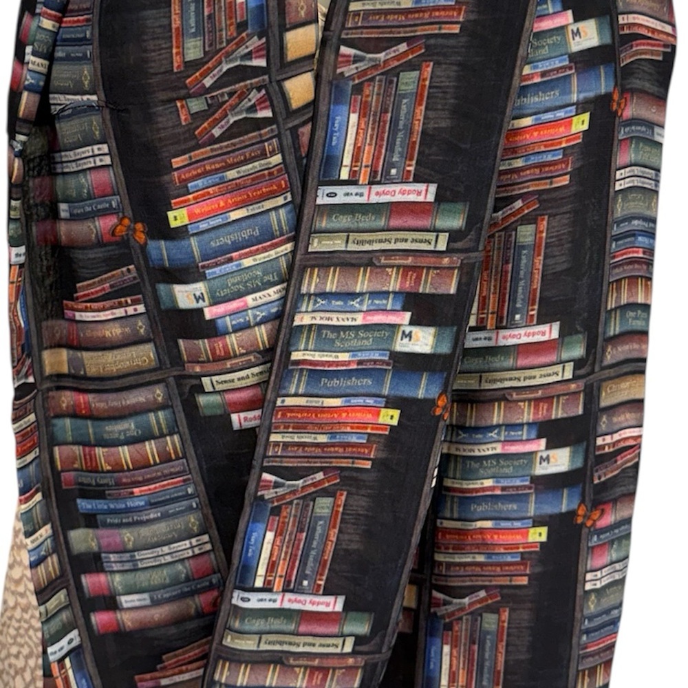 Bookshelf Chiffon Infinity Scarf Lightweight Library Print Teacher Reader Gift